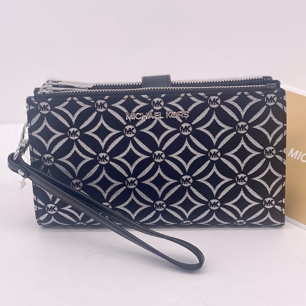 Michael Kors Black and Silver Wallet Wristlet - Picture 2 of 9